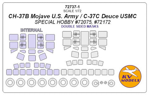 KV Models 72737-1 1/72 CH-37B Mojave U.S. Army / C-37C Deuce USMC (Special Hobby #72075, #72172) - (Double sided) + wheels masks (For Special Hobby)