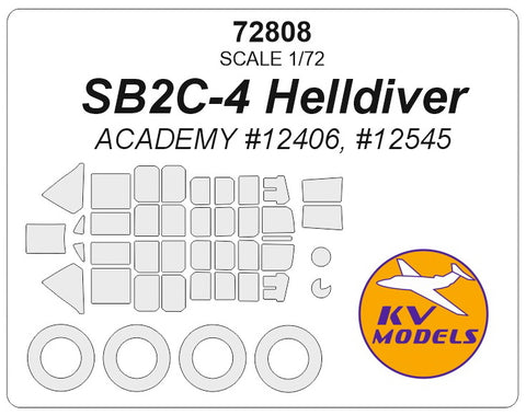 KV Models 72808 1/72 SB2C-4 Helldiver (ACADEMY #12406, #12545) + wheels masks (For ACADEMY)