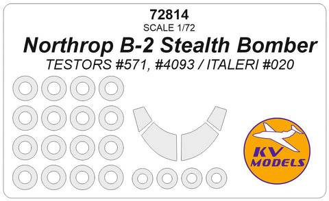 KV Models 72814 1/72 Northrop B-2 Stealth Bomber (Testors #571, #4093 / ITALERI #020) + wheels masks (For Testors / ITALERI)