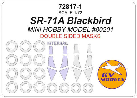 KV Models 72817-1 1/72 SR-71A Blackbird (Mini Hobby Model #80201) - (Double-sided) + wheels masks (For Mini Hobby Model)