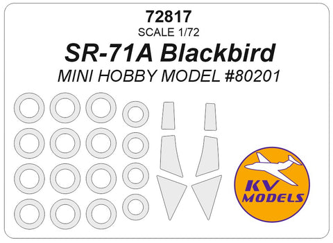 KV Models 72817 1/72 SR-71A Blackbird (Mini Hobby Model #80201) + wheels masks (For Mini Hobby Model)
