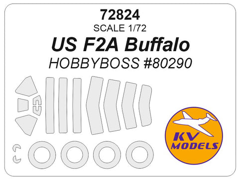 KV Models 72824 1/72 US F2A Buffalo (HOBBYBOSS #80290) + wheels masks (For Hobby Boss)