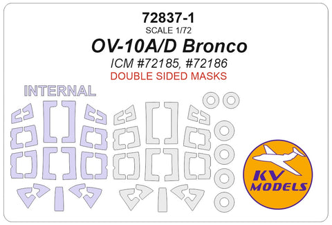 KV Models 72837-1 1/72 OV-10A/D Bronco (ICM #72185, #72186) - (Double-sided) + wheels masks (For ICM)