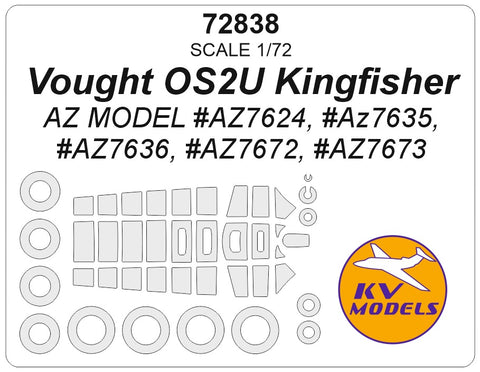 KV Models 72838 1/72 Vought OS2U Kingfisher (AZ MODEL #AZ7624, #AZ7635, #AZ7636, #AZ7672, #AZ7673) + wheels masks (For AZ Model)