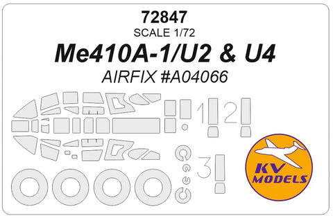 KV Models 72847 1/72 Me410A-1/U2 & U4 (AIRFIX #A04066) + wheels masks (For AIRFIX)