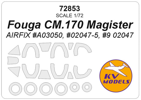 KV Models 72853 1/72 Fouga CM.170 Magister (AIRFIX #A03050, #02047-5, #9 02047) + wheels masks (For AIRFIX)