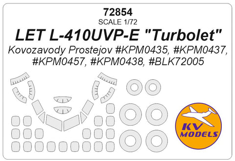 KV Models 72854 1/72 Let L-410UVP-E ″Turbolet″ (Kovozavody Prostejov #KPM0435, #KPM0437, #KPM0457, #KPM0438, #BLK72005) + wheels masks (For Kovozavody Prostejov)