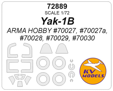 KV Models 72889 1/72 Yak-1B (Arma Hobby #70027, #70027a, #70028, #70029, #70030) + wheels masks (For ArmaHobby)
