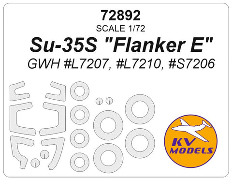 KV Models 72892 1/72 Su-35S "Flanker E" (GWH #L7207, #L7210, #S7206) + wheels masks (For GWH)