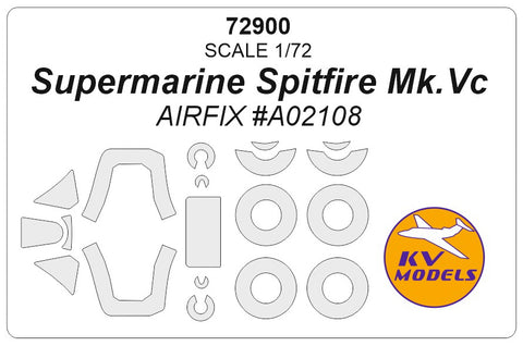 KV Models 72900 1/72 Supermarine Spitfire Mk.Vc (AIRFIX #A02108) + wheels masks (For AIRFIX)
