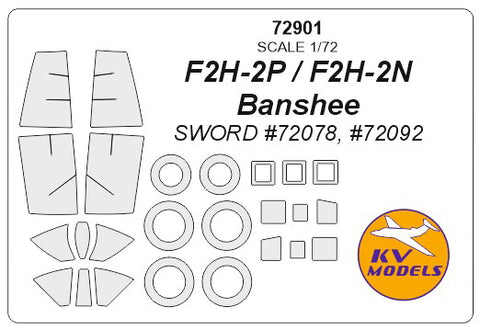 KV Models 72901 1/72 F2H-2P / F2H-2N Banshee (Sword #72078, #72092) + wheels masks (For Sword)