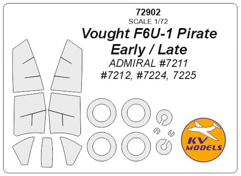 KV Models 72902 1/72 Vought F6U-1 Pirate Early/Late (Admiral #7211, #7212, #7224, 7225) + wheels masks (For Admiral / AZ Models)