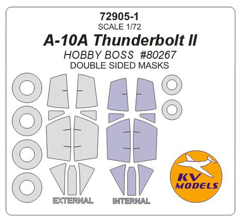 KV Models 72905-1 1/72 A-10A Thunderbolt II (HOBBY BOSS #80267) - (double sided) + wheels masks (For HOBBY BOSS )