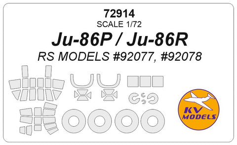 KV Models 72914 1/72 Ju-86P/R (RS MODELS #92077, #92078) + wheels masks (For RS Models)