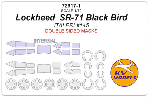 KV Models 72917-1 1/72 Lockheed SR-71 Black Bird (ITALERI #145) - (double sided) + wheels masks (For ITALERI)