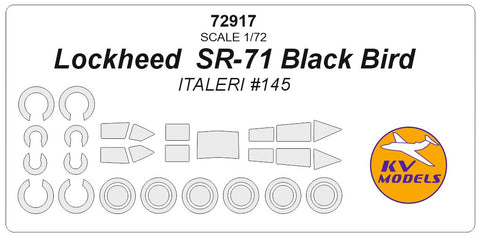 KV Models 72917 1/72 Lockheed SR-71 Black Bird (ITALERI #145) + wheels masks (For ITALERI)