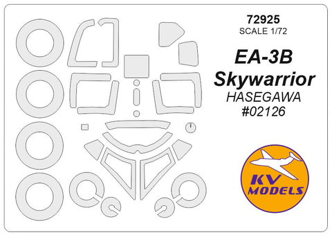 KV Models 72925 1/72 EA-3B Skywarrior (HASEGAWA #02126) + wheels masks (For Hasegawa)