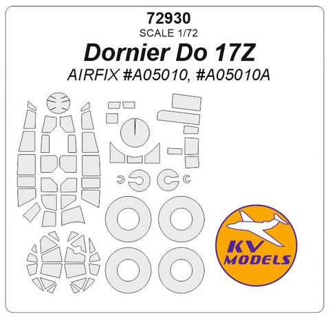 KV Models 72930 1/72 Dornier Do 17Z (AIRFIX #A05010) + wheels masks (For AIRFIX)