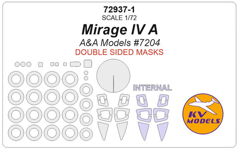 KV Models 72937-1 1/72 Mirage IV A (A&A Models #7204) - (Double sided) + wheels masks (For A&A Models)