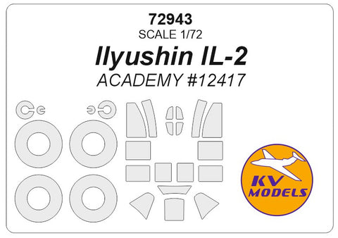 KV Models 72943 1/72 IL-2 (ACADEMY #12417) + wheels masks (For ACADEMY)
