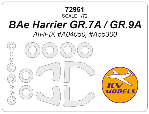 KV Models 72951 1/72 BAe Harrier GR.7A / GR.9A (AIRFIX #A04050, #A55300) + wheels masks (For AIRFIX)