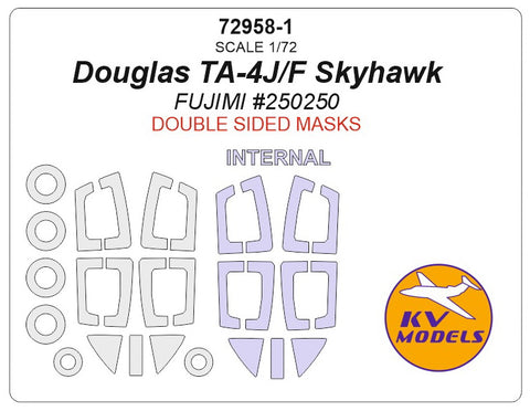 KV Models 72958-1 1/72 Douglas TA-4J/F Skyhawk (Fujimi #250250) - (double sided) + wheels masks (For FUJIMI)