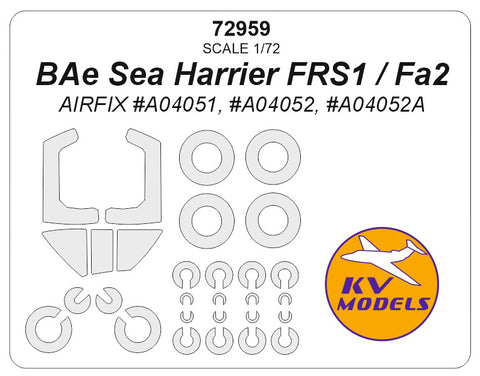 KV Models 72959 1/72 BAe Sea Harrier FRS1 / FA2 (AIRFIX #A04051, #A04052, #A04052A) + wheels masks (For AIRFIX)