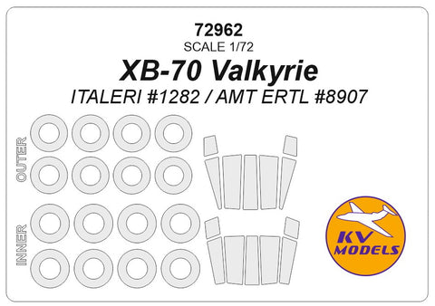 KV Models 72962 1/72 XB-70 Valkyrie (ITALERI #1282 / AMT ERTL #8907) + wheels masks (For ITALERI / AMT ERTL)