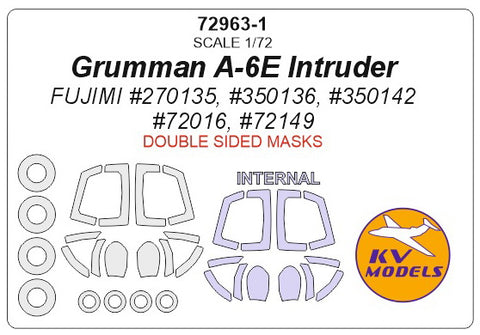 KV Models 72963-1 1/72 Grumman A-6E Intruder (FUJIMI #270135, #350136, #350142, #72016, #72149) - (double sided) + wheels masks (For FUJIMI)