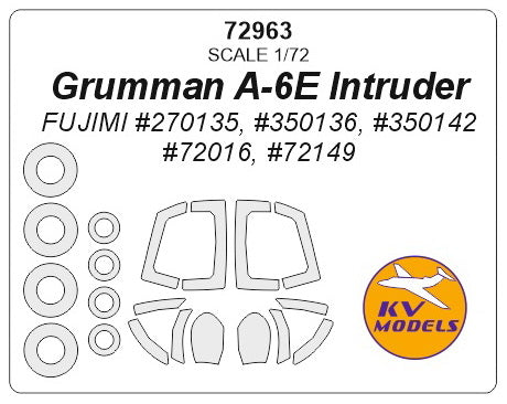 KV Models 72963 1/72 Grumman A-6E Intruder (FUJIMI #270135, #350136, #350142, #72016, #72149) + wheels masks (For FUJIMI)