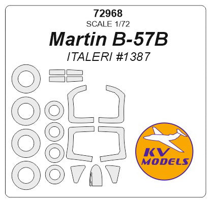 KV Models 72968 1/72 Martin B-57B / B-57G Canberra Night Hawk (ITALERI #1387, #0174) + wheels masks (For ITALERI)