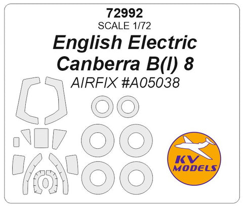 KV Models 72992 1/72 English Electric Canberra B(I) 8 (AIRFIX #A05038) + wheels masks (For AIRFIX)