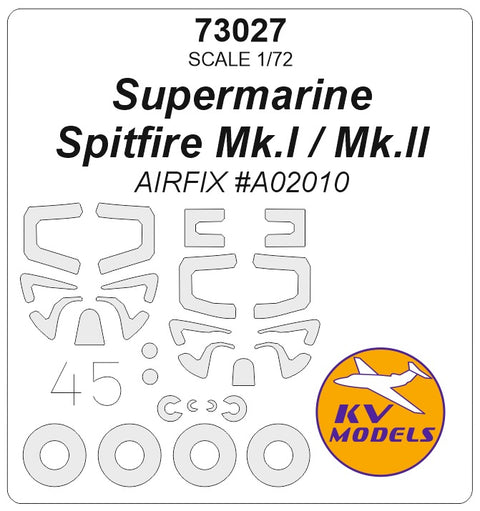 KV Models 73027 1/72 Spitfire Mk.I / Mk.II (AIRFIX #A02010) + wheels masks (For AIRFIX)