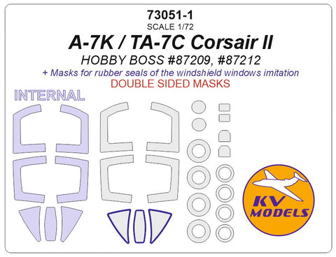 KV Models 73051-1 1/72 A-7K / TA-7C Corsair II (HOBBY BOSS #87209, #87212) - (Double sided) + wheels masks (For HOBBY BOSS )