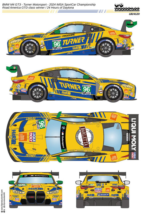 LB Production 24120 1/24 BMW M4 GT3 - Turner Motorsport - 2024 IMSA SportCar Championship - Road America GTD class winner / 24 Hours of Daytona
