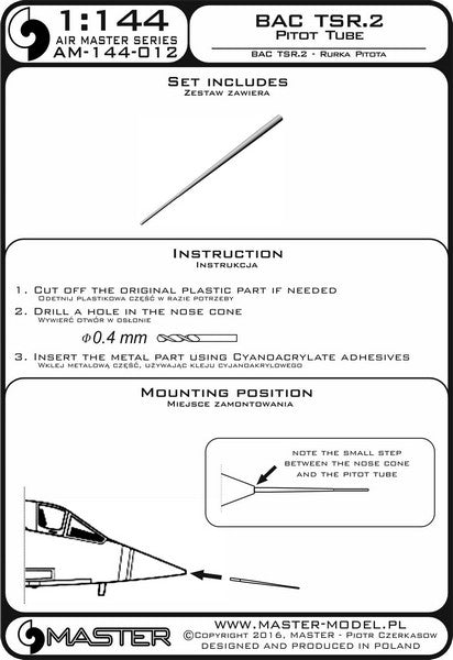 MASTER AM-144-012 1/144 BAC TSR.2 - Pitot Tube