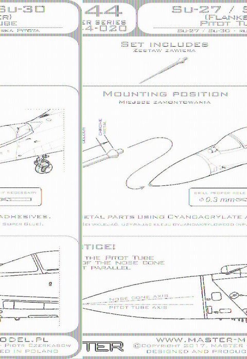 MASTER AM-144-020 1/144 Su-27/Su-30 (Flanker) - Pitot Tube