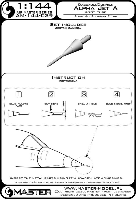 MASTER AM-144-039 1/144 Alpha Jet A - Pitot Tube