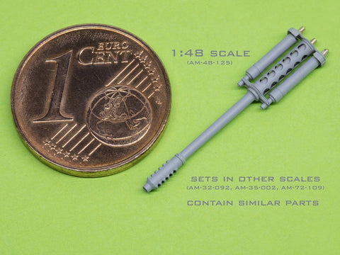 MASTER AM-32-092 1/32 AH-64 Apache - M230 Chain Gun barrel (30mm), Pitot Tubes and tail antenna (resin, PE and turned parts)