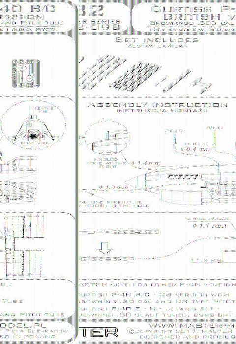 MASTER AM-32-098 1/32 Curtiss P-40 B/C Tomahawk II - British version - Browning .303 cal and British type Pitot Tube
