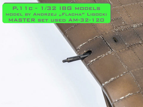 MASTER AM-32-120 1/32 PZL P.11c - details set - wz. 33 machine gun barrels, gunsight and Venturi Tube (for IBG model)