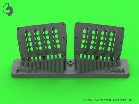 MASTER AM-32-137 1/32 P-51 Mustang - carburator air filter cover - RAF louvred type - version A (for Tamiya)