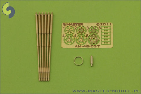 MASTER AM-48-037 1/48 M61 A1 Vulcan - Six-barrelled rotary 20mm cannon - turned barrels with etched barrel clamps