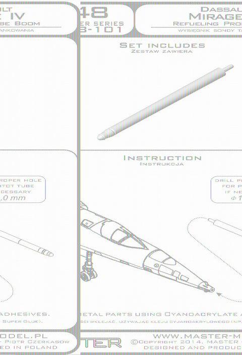 MASTER AM-48-101 1/48 Dassault Mirage IV - Refueling Probe Boom