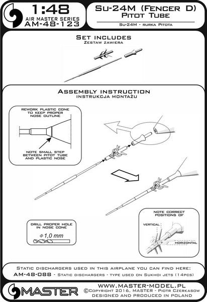 MASTER AM-48-123 1/48 Su-24M (Fencer D) - Pitot Tube