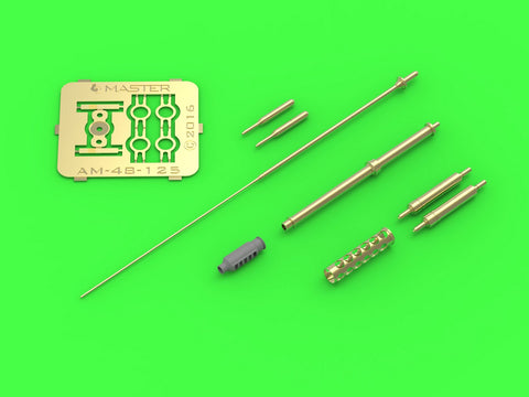 MASTER AM-48-125 1/48 AH-64 Apache - M230 Chain Gun barrel (30mm), Pitot Tubes and tail antenna (resin, PE and turned parts)