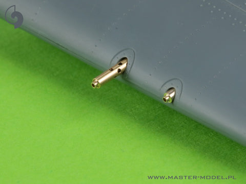 MASTER AM-48-169 1/48 F4F-3 Wildcat LATE - .50 Browning gun barrels with round holes & Pitot Tube (two options)