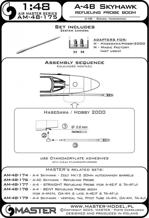 MASTER AM-48-175 1/48 A-4B Skyhawk - refueling probe boom