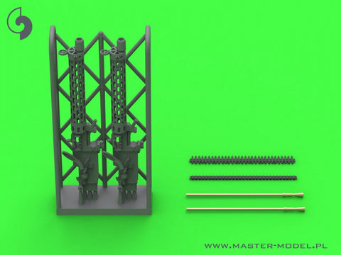 MASTER AM-48-184 1/48 German WW I machine gun Spandau LMG 08/15 (2 pcs) - with LONG charging handle - complete guns incl. 3D resin & brass parts