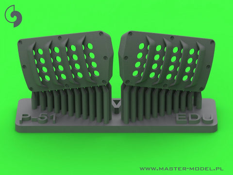 MASTER AM-48-187 1/48 P-51 Mustang - carburator air filter cover - RAF louvred type - version A (for Eduard)